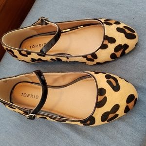Torrid Calf Hair & Patent Leopard Mary Janes 8WIDE